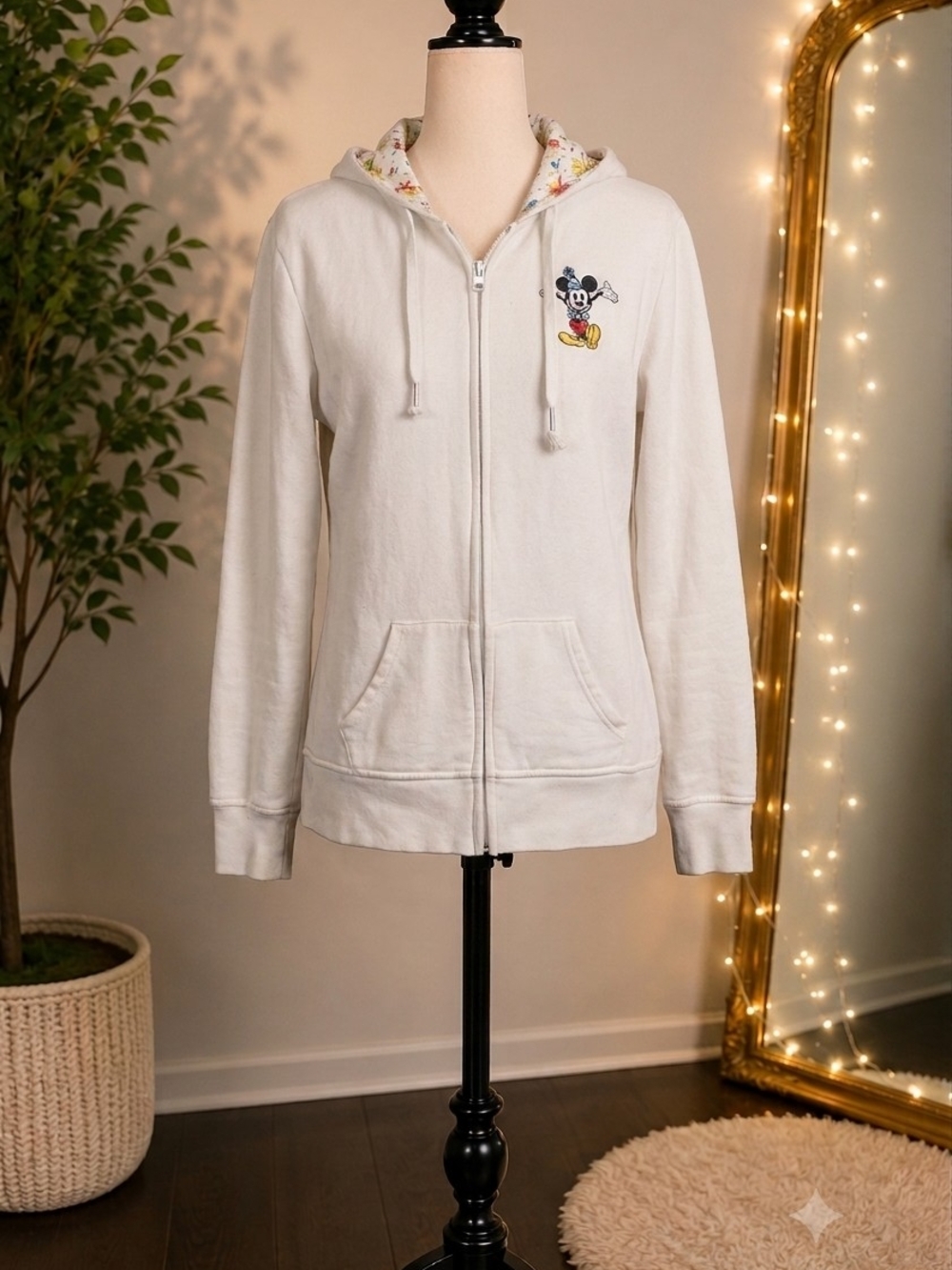 Disney Mickey Mouse Cream Zip Hoodie